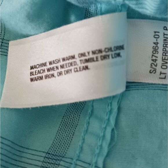 Mens GAP Cotton Button Down Shirt Aqua Plaid - Picture 11 of 11